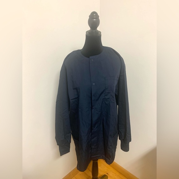Natural Uniforms Brand Navy Blue Button-Up Scrub Jacket NWT - Picture 1 of 7